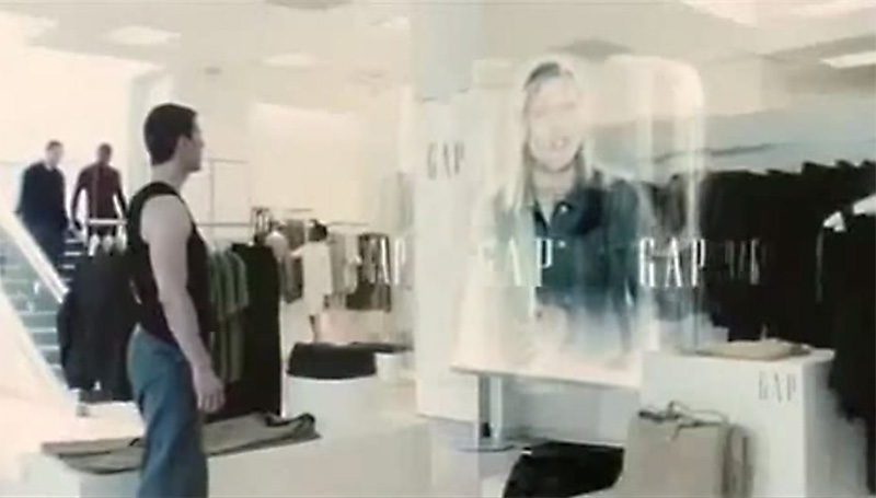 Minority Report scene from the Gap